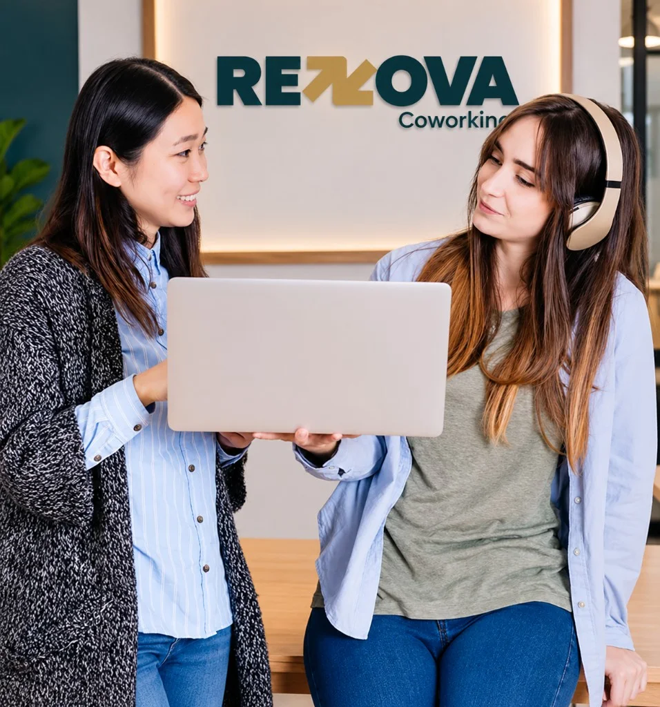 Profissionais colaborando na Renova Coworking em Ribeirão Preto, espaço humanizado no Jardim São Luiz